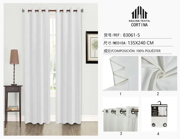 CORTINA CHENILLA BLANCO 135X240CM