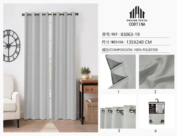 CORTINA LINO GRIS CLARO 135X240CM