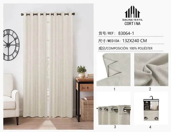 CORTINA LINO BEIGE 132X240CM
