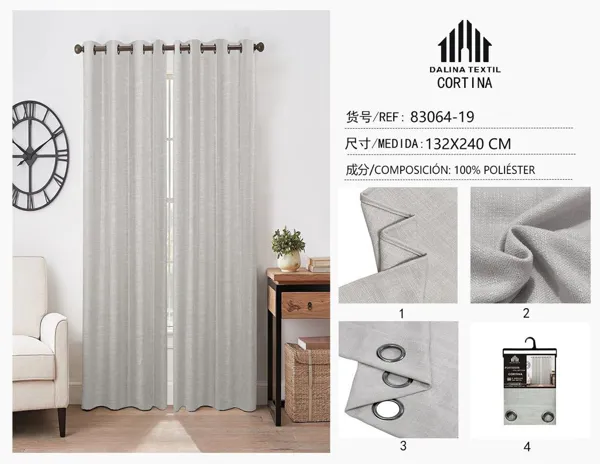 CORTINA LINO GRIS CLARO 132X240CM