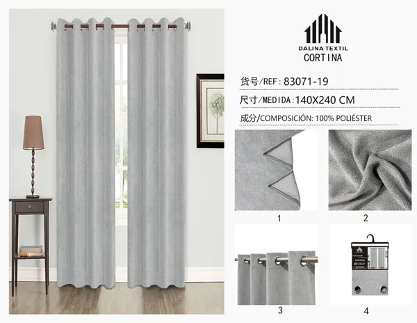 CORTINA CHENILLA GRIS CLARO 140X240CM