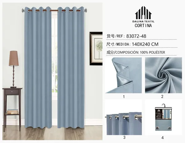CORTINA BRILLANTE AZUL GRAFITO 140X240CM