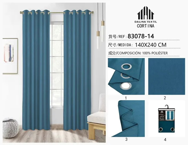 CORTINA JACQUARD AZUL 140X240CM