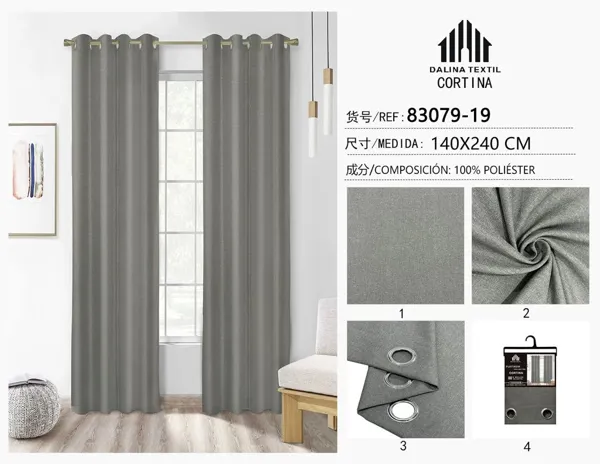 CORTINA LINO GRIS CLARO 140X240CM