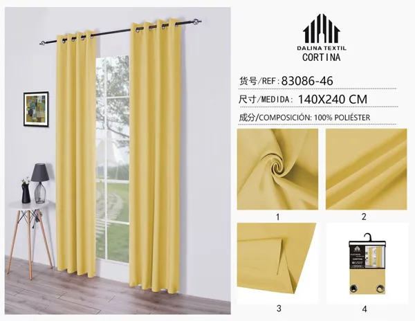 CORTINA OPACAS AMARILLO 140X240CM