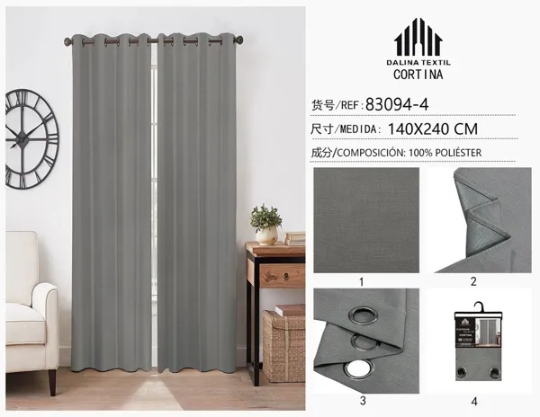 CORTINA LINO GRIS OSCURO 140X240CM