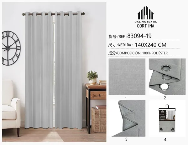 CORTINA LINO GRIS CLARO 140X240CM