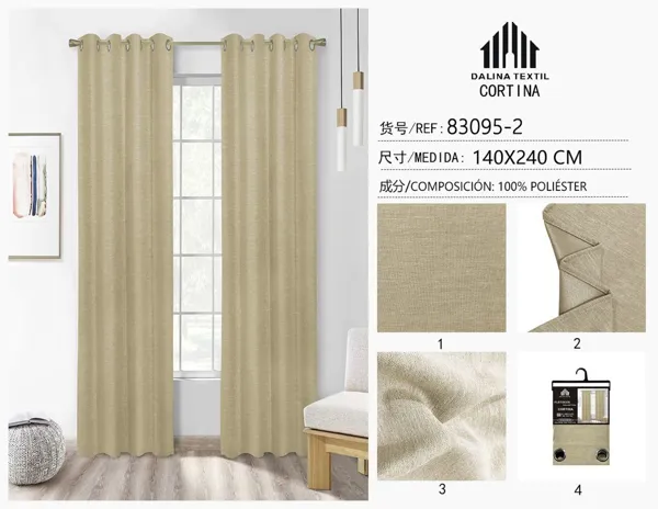 CORTINA LINO MARRON CLARO 140X240CM