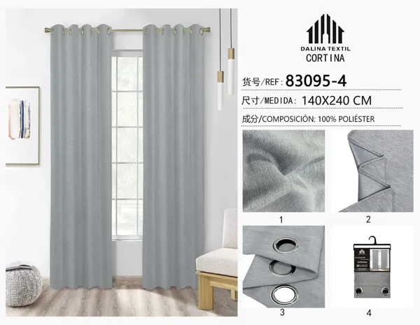 CORTINA LINO GRIS OSCURO 140X240CM