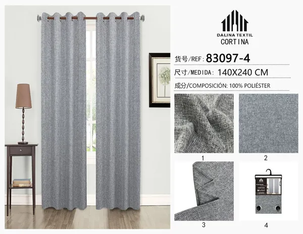 CORTINA OPACAS GRIS OSCURO 140X240CM