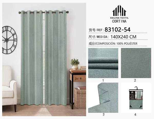 CORTINA OPACAS VERDE OSCURO 140X240CM