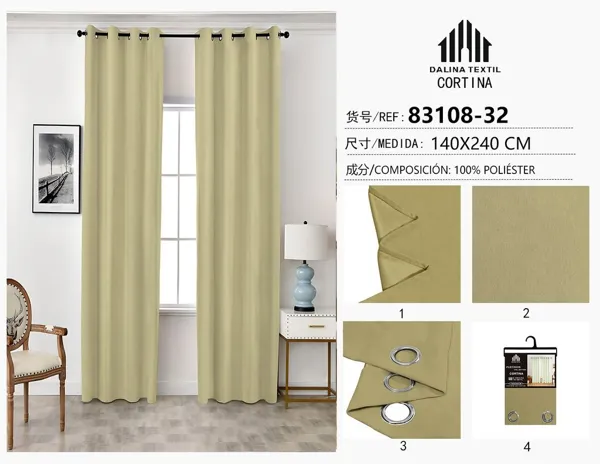 CORTINA CHENILLA 140X240CM SURT.