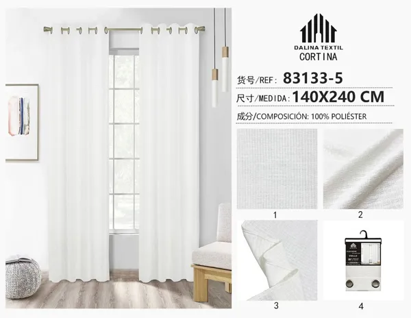 CORTINA GASA DE LINO BLANCO 140X240CM