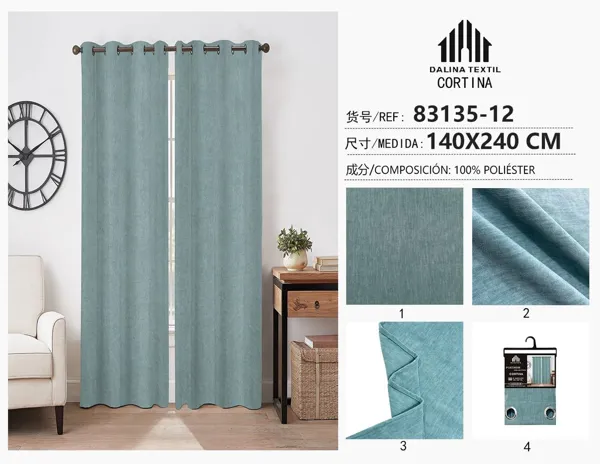 CORTINA DOBLE CORALINA AZUL OSCURO 140X240CM