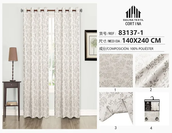CORTINA JACQUARD LINO BEIGE 140X240CM