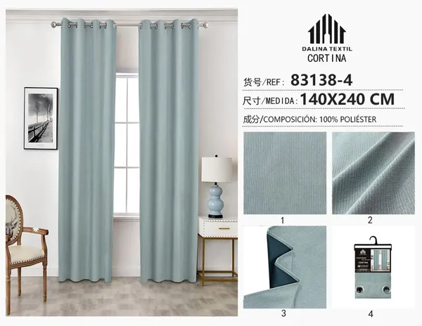 CORTINA CHENILLA GRIS OSCURO 140X240CM