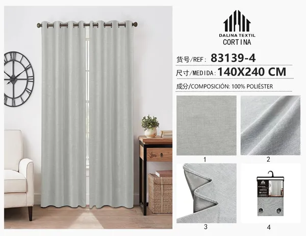 CORTINA LINO GRIS OSCURO 140X240CM