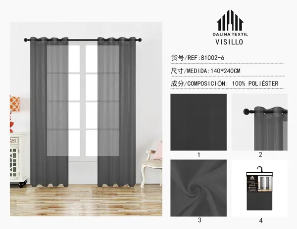 CORTINA DE GASA DOLLY NEGRO 140X240CM