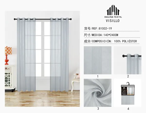 CORTINA DE GASA DOLLY GRIS CLARO 140X240CM