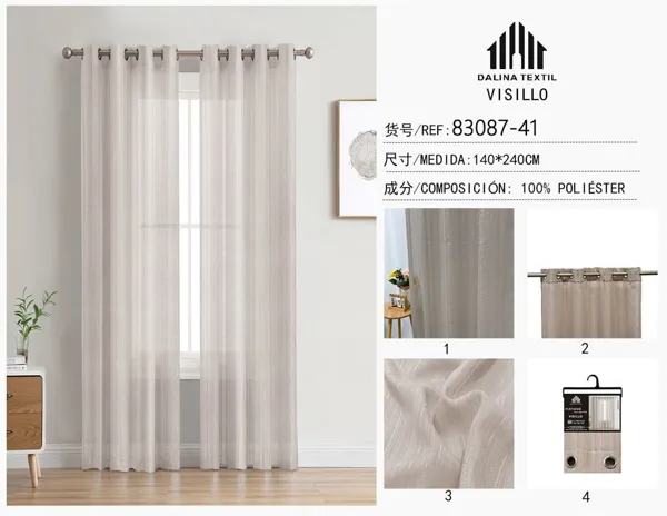 VISILLO BORDADO MARRON CLARO 140X240CM