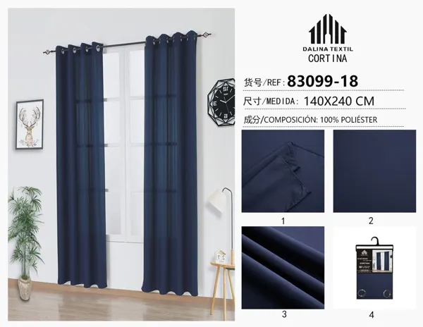 CORTINA LISA AZUL 140X240CM