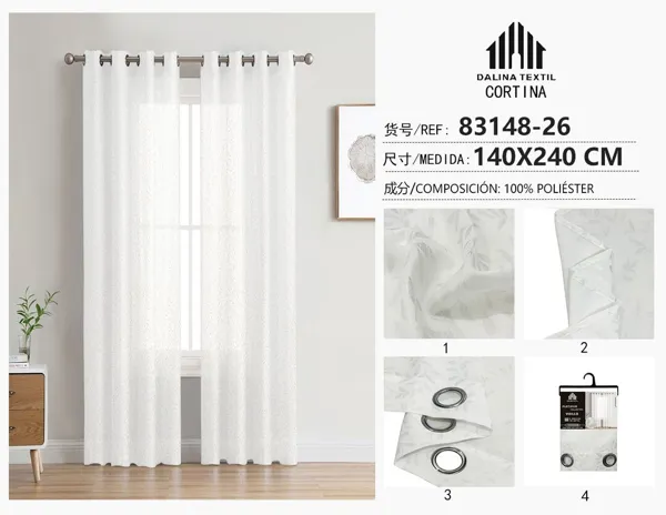 VISILLO ESTAMPADO FOIL PLATEADO 140X240CM