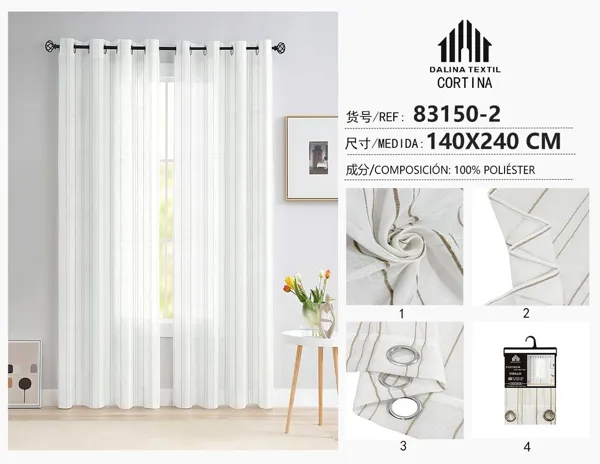 VISILLO CON RAYAS MARRON CLARO 140X240CM