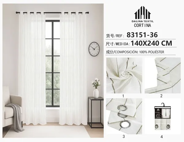 VISILLO CON RAYAS GRIS TIERRA 140X240CM