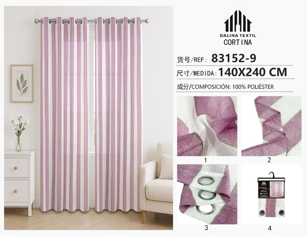 VISILLO CON RAYAS FUCSIA 140X240CM