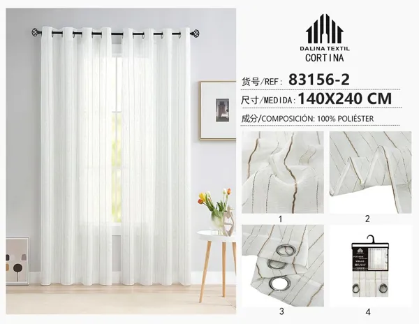 VISILLO CON RAYAS MARRON CLARO 140X240CM