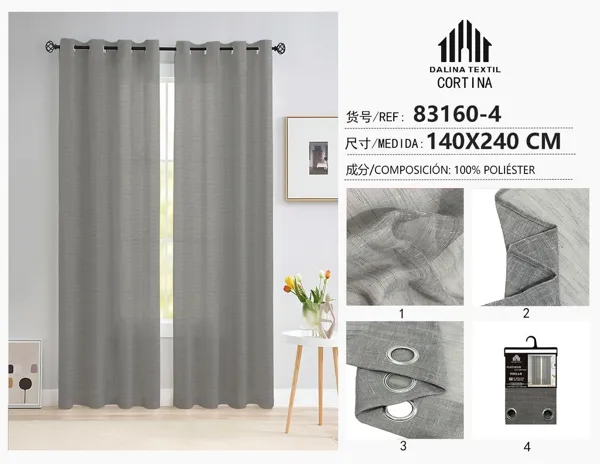 VISILLO LINO GRIS OSCURO 140X240CM