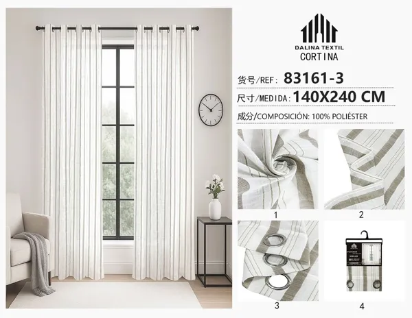 VISILLO CON RAYAS CAFE 140X240CM