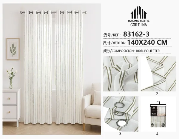 VISILLO CON RAYAS CAFE 140X240CM