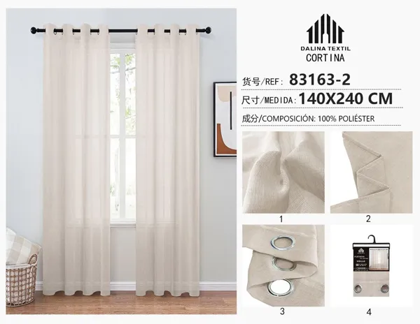 VISILLO HILO TENIDO MARRON CLARO 140X240CM