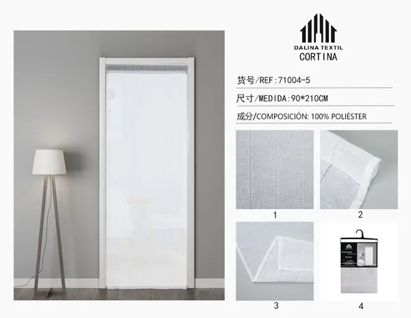 CORTINA PARA PUERTA BLANCA 90X210CM