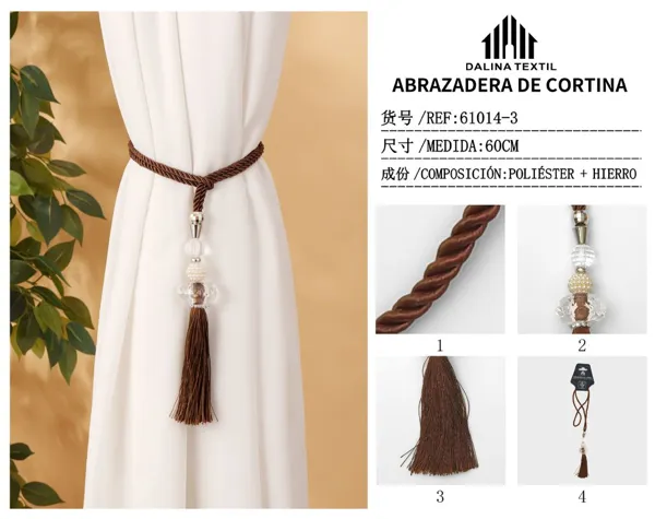 ABRAZADERA DE CORTINA MARRON 60CM