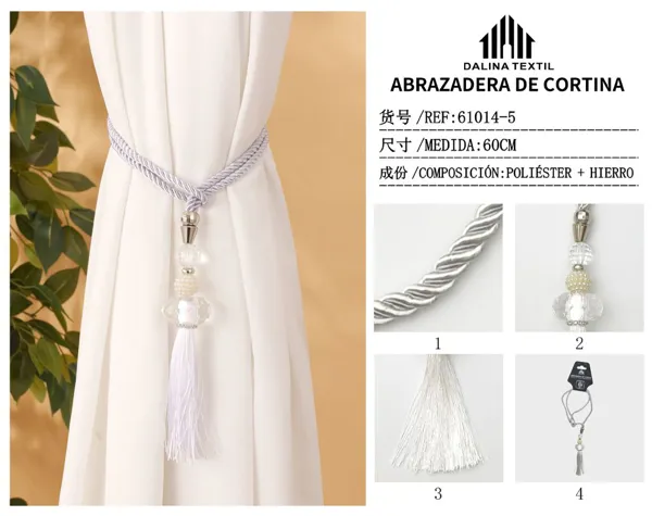 ABRAZADERA DE CORTINA BLANCO 60CM