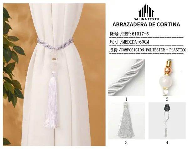 ABRAZADERA DE CORTINA BLANCO 60CM