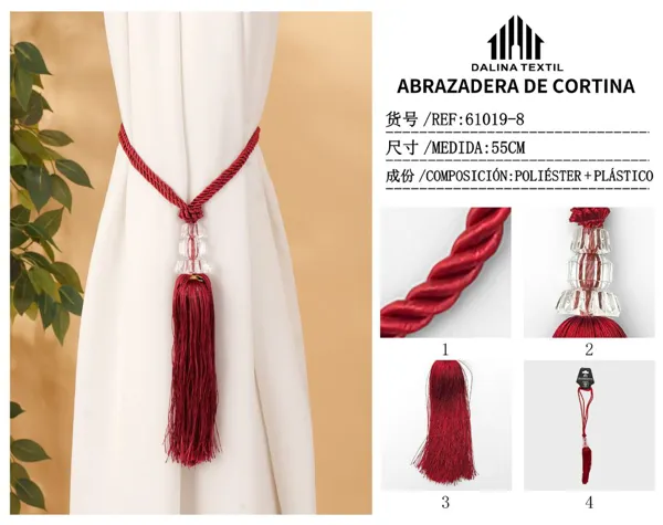 ABRAZADERA DE CORTINA BURDEOS
