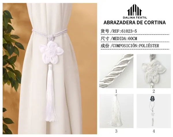 ABRAZADERA DE CORTINA BLANCO 60CM