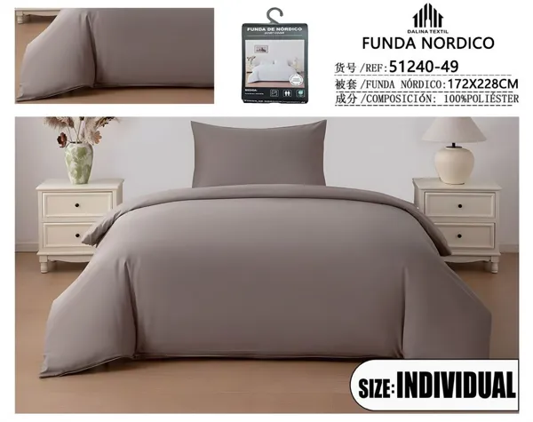 FUNDA DE NORDICO LISA CAMEL 172X228CM