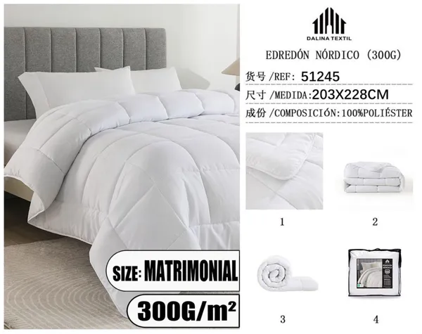 EDREDON NORDICO BLANCO 203X228CM