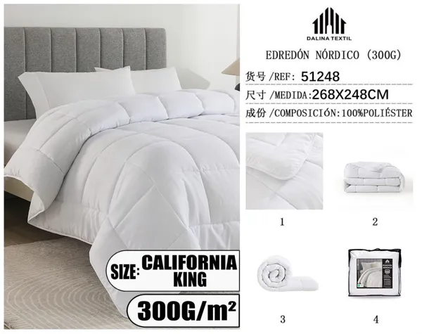 EDREDON NORDICO BLANCO 264X248CM