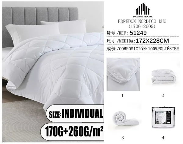 EDREDON NORDICO BLANCO DUO 172X228CM
