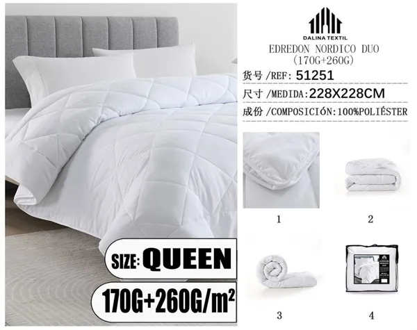 EDREDON NORDICO BLANCO DUO 228X228CM