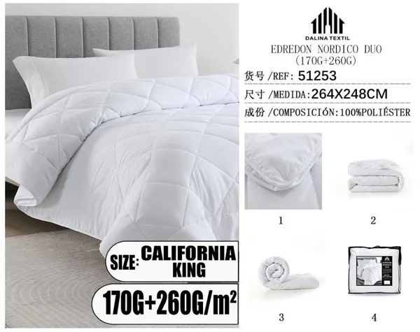 EDREDON NORDICO BLANCO DUO 264X248CM