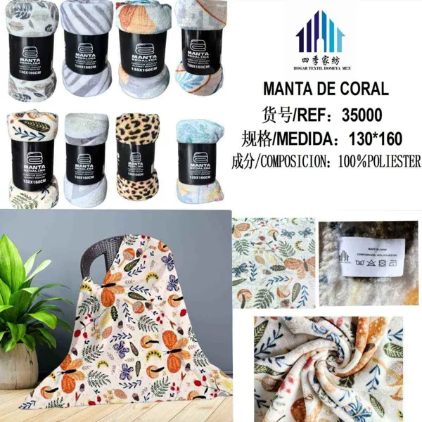 MANTA SEDALINA ESTAMPADO SURT. 130X160CM