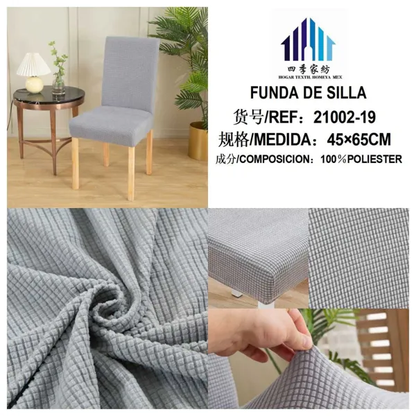 FUNDA DE SILLA GRIS CLARO