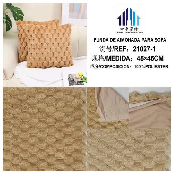 FUNDA DE COJIN CAQUI 45X45CM
