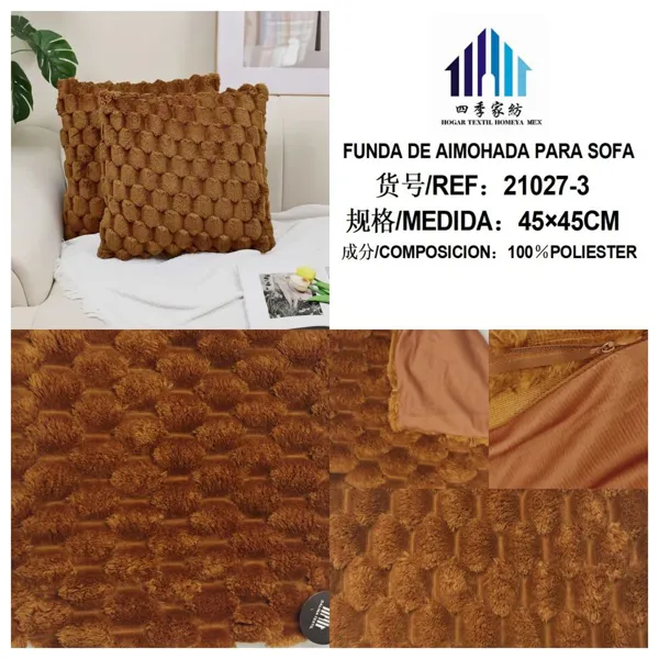 FUNDA DE COJIN MARRON 45X45CM